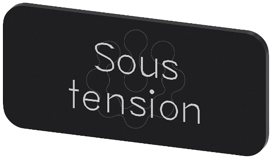 Imagem de Placa de identificacao 12,5x27mm, placa preto, inscricao: SOUS TENSION
