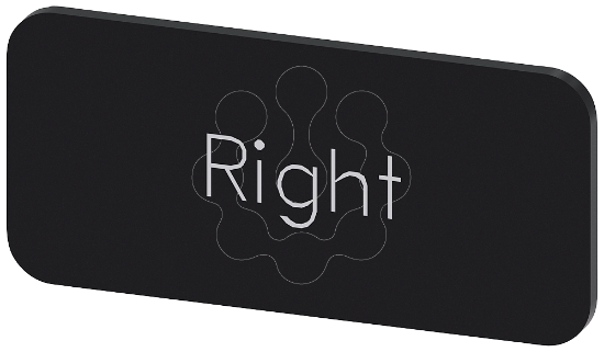 Imagem de Placa de identificacao 12,5x27mm, placa preto, inscricao: Direita