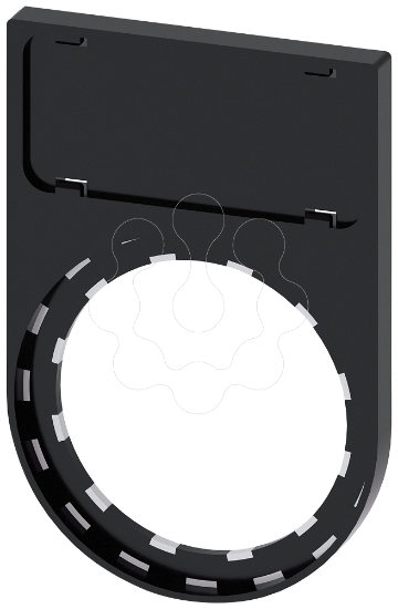 Imagem de Suporte de placa, arredondado, preto, para placa de identificacao 12,5x 27mm