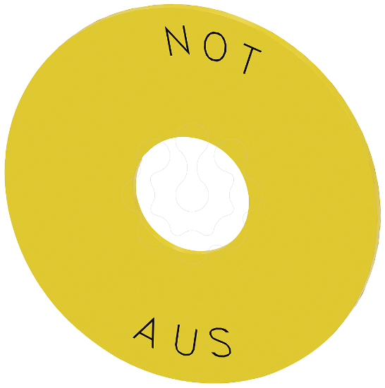 Imagem de Arruela para paragem de emergencia, amarelo, d. ext. 75mm, d. interno 22,5mm