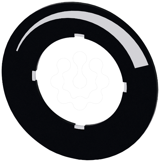 Imagem de Placa de identificacao para Potenciometro, placa preto, simbolo: Inicializacao