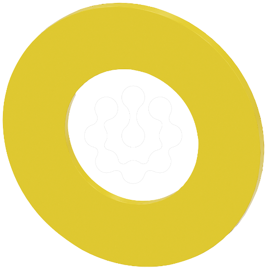 Imagem de Arruela para paragem de emergencia, amarelo, d. ext. 45mm, d. interno 22,5mm