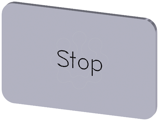 Imagem de Placa de identificacao 17,5x27mm, placa prata, inscricao: Stop