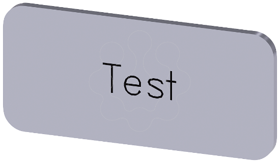 Imagem de Placa de identificacao 12,5x27mm, placa prata, inscricao: Teste