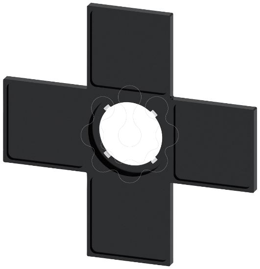 Imagem de Suporte de placa para comutador, 4 posicoes, preto, 27mm x 27mm