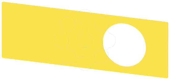 Imagem de Placa de apoio redonda para botao cogumelo, amarelo, sem inscricao