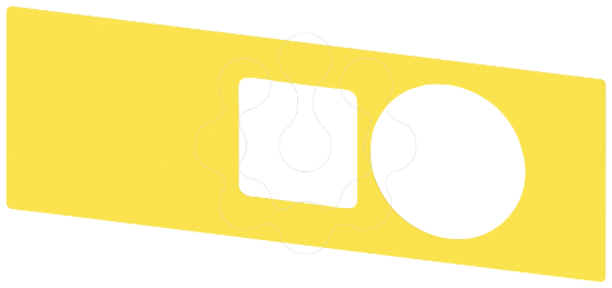 Imagem de Placa de apoio redonda botao cogumelo de paragem de emergencia, amarelo