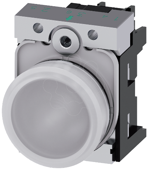 Imagem de Sinalizador luminoso, 22 mm, redondo, metal, alto brilho, branco, LED 230 V CA