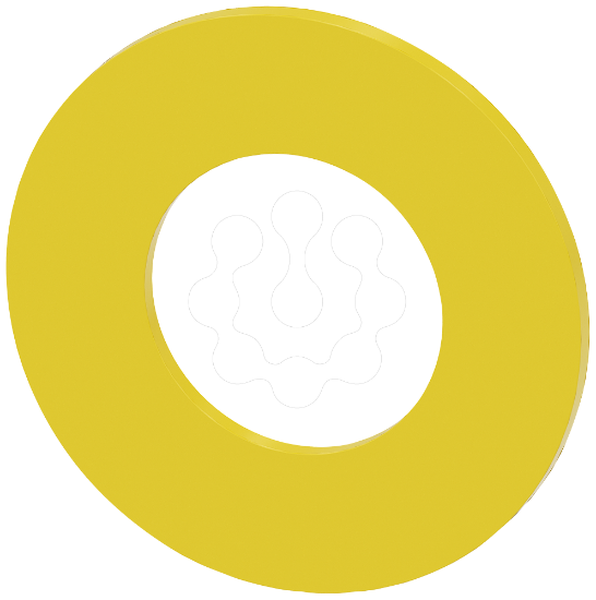 Imagem de Arruela para paragem de emergencia, amarelo, d. ext. 45mm, d. interno 22,5mm