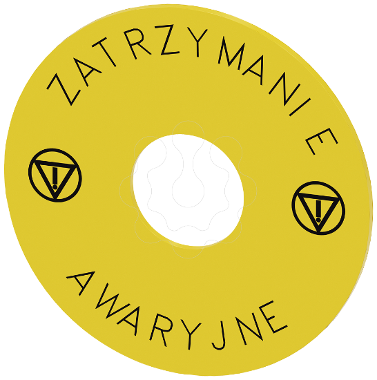 Imagem de Arruela para paragem de emergencia, amarelo, d. ext. 75mm, d. interno 22,5mm