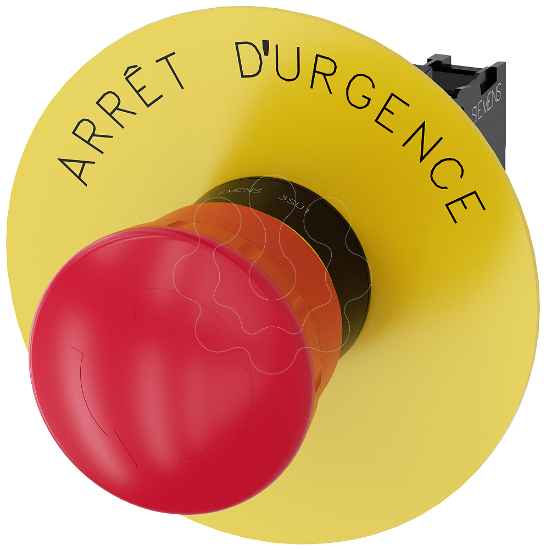 Imagem de Botao cogumelo paragem emergencia, 22mm, redondo, plastico, vermelho, 1NF