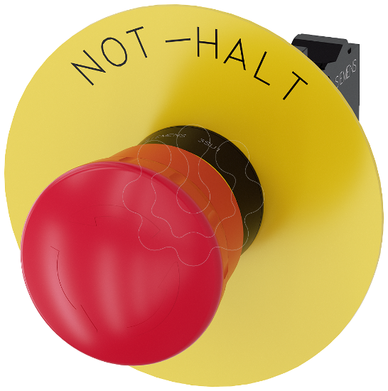 Imagem de Botao cogumelo paragem emergencia, 22mm, redondo, plastico, vermelho, 1NF