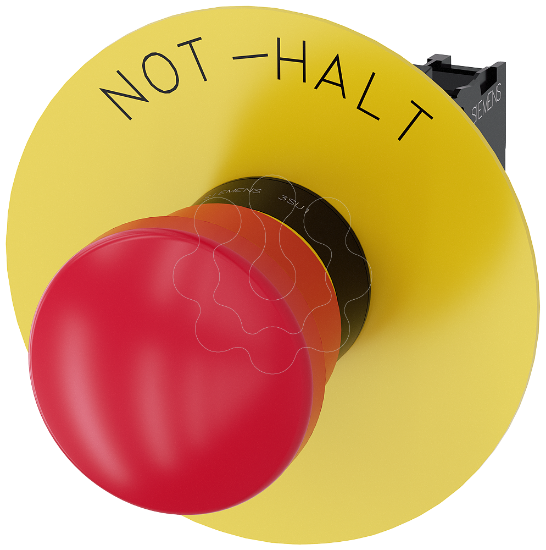 Imagem de Botao cogumelo paragem emergencia, 22 mm, redondo, plastico, vermelho, 40 mm