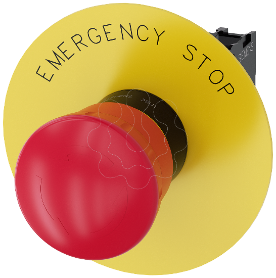 Imagem de Botao cogumelo paragem emergencia, 22mm, redondo, plastico, vermelho, 1NF