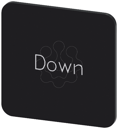 Imagem de Placa de identificacao 22x22mm, placa preto, inscricao: Down
