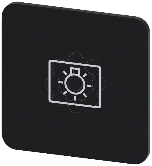 Imagem de Placa de identificacao 22x22mm, placa preto, inscricao: Iluminacao