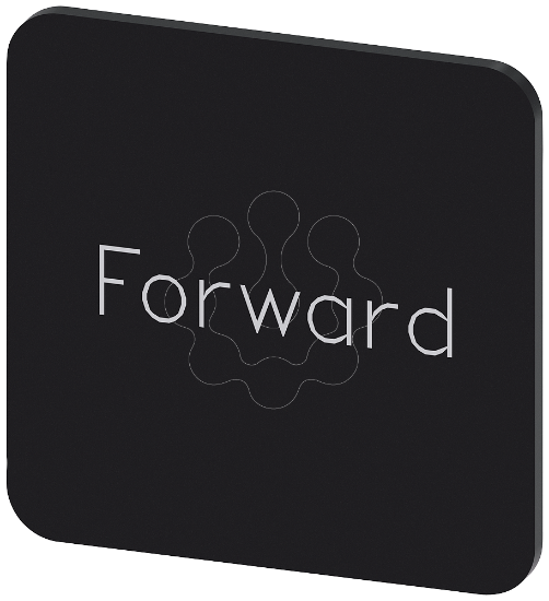 Imagem de Placa de identificacao 22x22mm, placa preto, inscricao: Forward