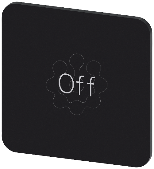 Imagem de Placa de identificacao 22x22mm, placa preto, inscricao: Off