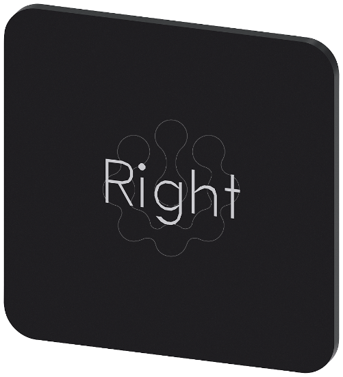 Imagem de Placa de identificacao 22x22mm, placa preto, inscricao: Direita