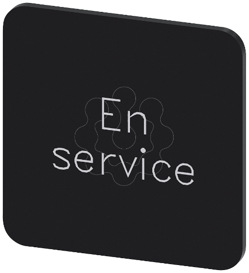 Imagem de Placa de identificacao 22x22mm, placa preto, inscricao: En Service