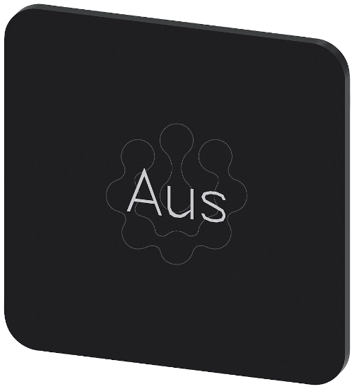 Imagem de Placa de identificacao 22x22mm, placa preto, inscricao: Desligado