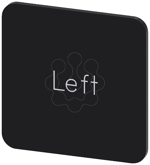 Imagem de Placa de identificacao 22x22mm, placa preto, inscricao: Esquerda