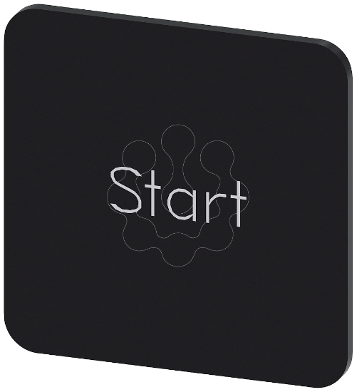 Imagem de Placa de identificacao 22x22mm, placa preto, inscricao: Start