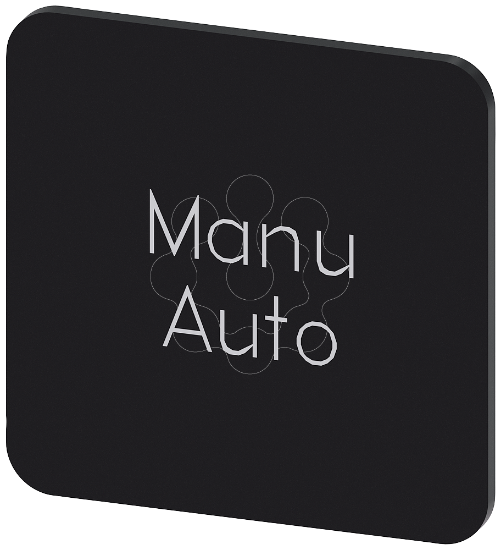 Imagem de Placa de identificacao 22x22mm, placa preto, inscricao: Manu Auto