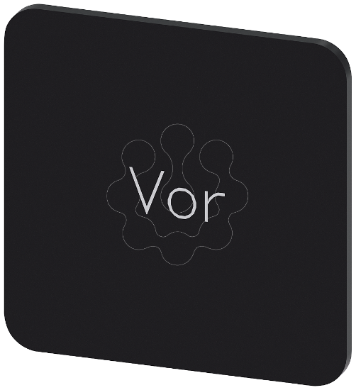 Imagem de Placa de identificacao 22x22mm, placa preto, inscricao: Para a frente