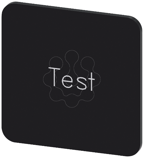 Imagem de Placa de identificacao 22x22mm, placa preto, inscricao: Teste