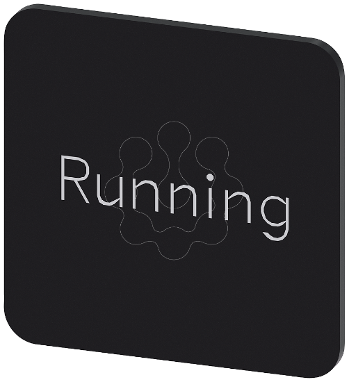 Imagem de Placa de identificacao 22x22mm, placa preto, inscricao: Running