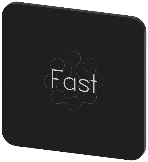 Imagem de Placa de identificacao 22x22mm, placa preto, inscricao: Fast