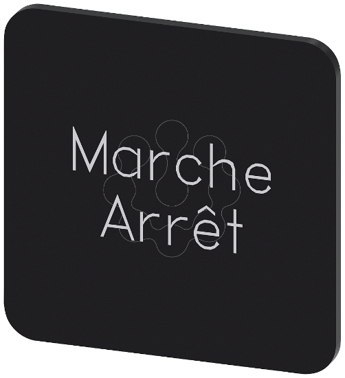 Imagem de Placa de identificacao 22x22mm, placa preto, inscricao: Arret-Marche