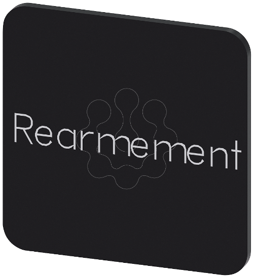 Imagem de Placa de identificacao 22x22mm, placa preto, inscricao: REARMEMENT