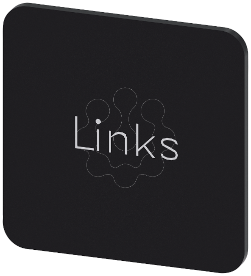 Imagem de Placa de identificacao 22x22mm, placa preto, inscricao: Esquerda