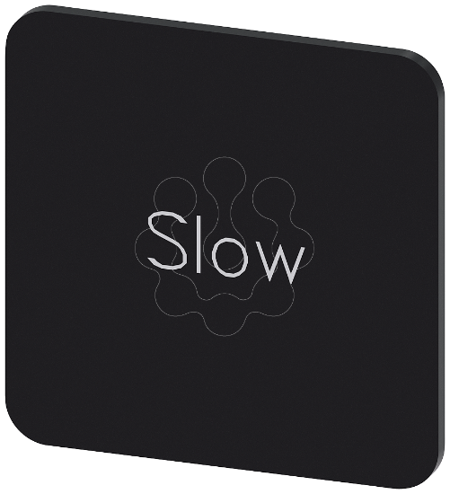 Imagem de Placa de identificacao 22x22mm, placa preto, inscricao: Slow