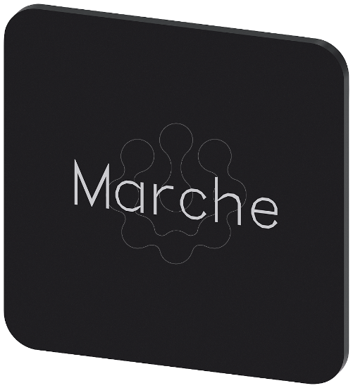 Imagem de Placa de identificacao 22x22mm, placa preto, inscricao: Marche
