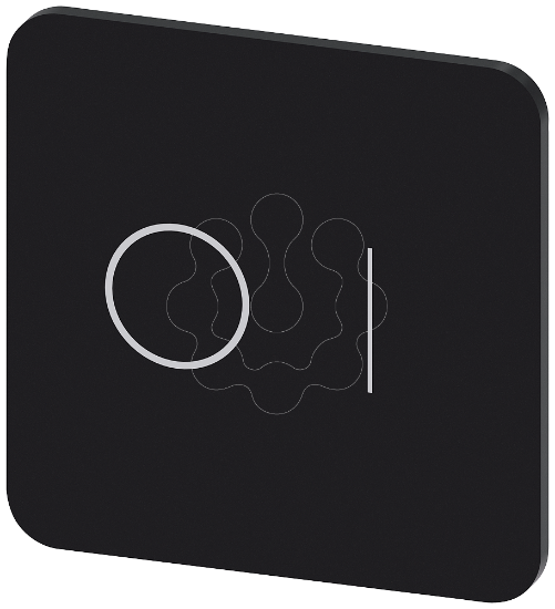 Imagem de Placa de identificacao 22x22mm, placa preto, simbolo: O- I