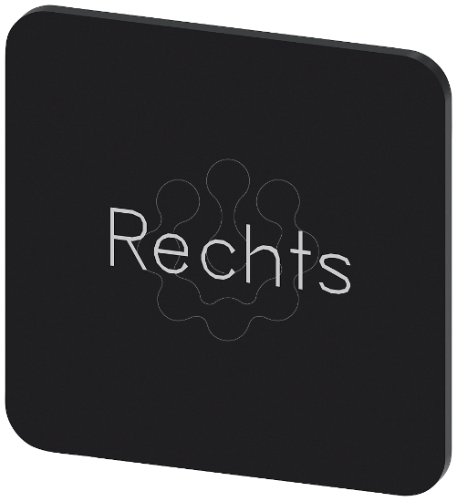 Imagem de Placa de identificacao 22x22mm, placa preto, inscricao: Direita