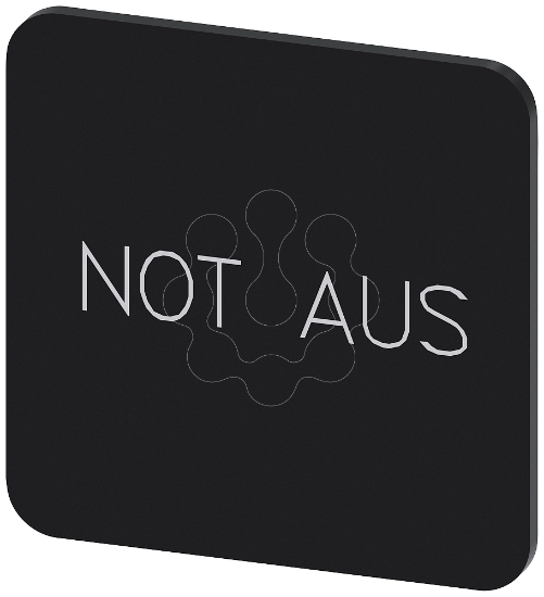 Imagem de Placa de identificacao 22x22mm, placa preto, inscricao: paragem de emergencia