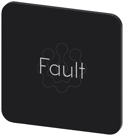 Imagem de Placa de identificacao 22x22mm, placa preto, inscricao: Fault