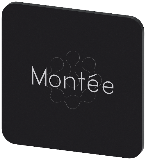 Imagem de Placa de identificacao 22x22mm, placa preto, inscricao: Montee