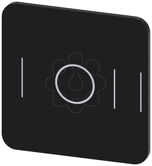 Imagem de Placa de identificacao 22x22mm, placa preto, simbolo: I O II