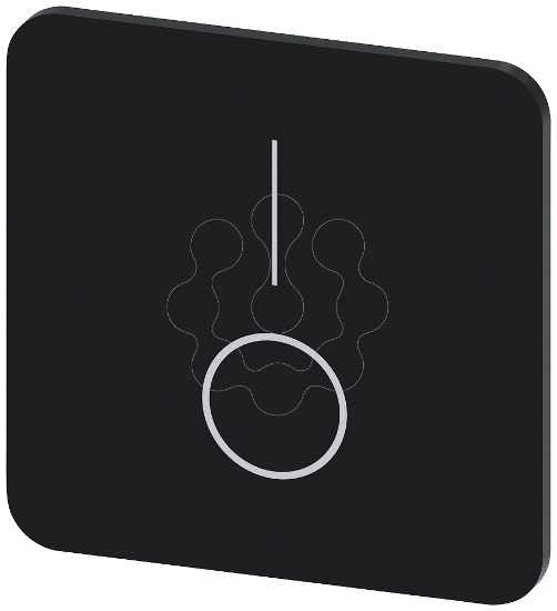 Imagem de Placa de identificacao 22x22mm, placa preto, simbolo: I-O