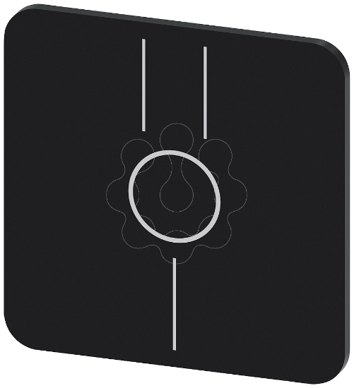 Imagem de Placa de identificacao 22x22mm, placa preto, simbolo: II O I