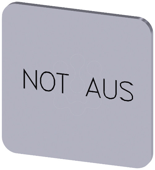 Imagem de Placa de identificacao 22x22mm, placa prata, inscricao: paragem de emergencia