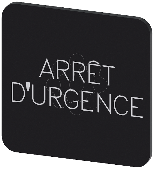 Imagem de Placa de identificacao 22x22mm, placa preto: Arret DURGENCE