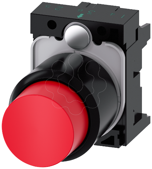 Imagem de Botao de pressao com extensao 12mm, 22mm, redondo, plastico, vermelho