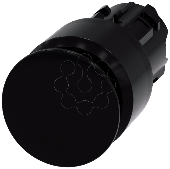 Imagem de Botao cogumelo, 22mm, redondo, plastico, preto, 30mm