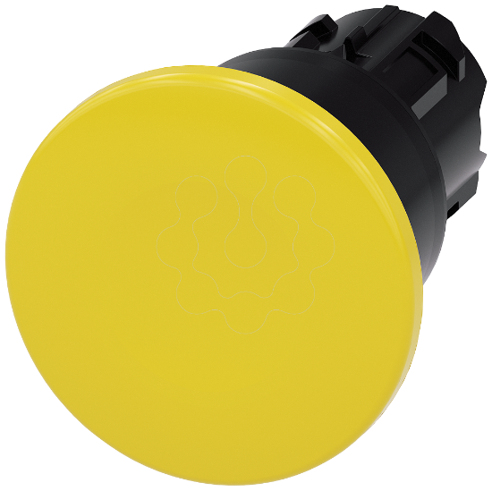 Imagem de Botao cogumelo, 22 mm, redondo, plastico, amarelo, 40 mm, de encaixe